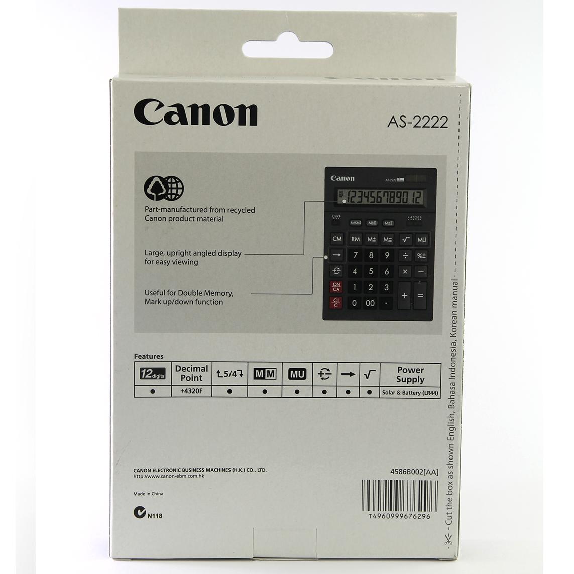 Canon AS-2222 Desktop Calculator (Black)