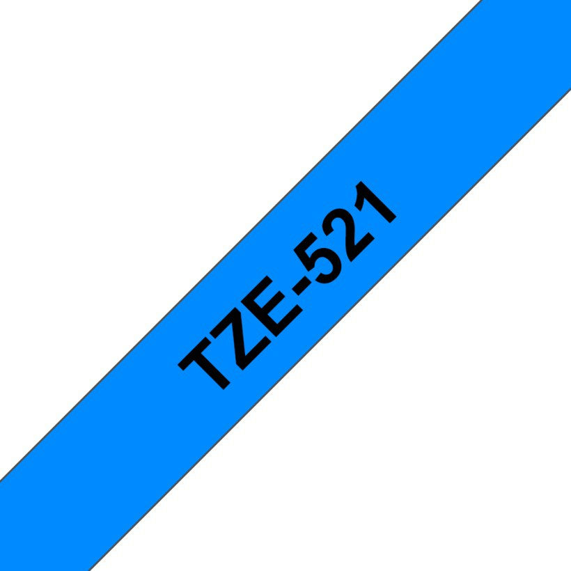 Brother TZe-521 Black on Blue 9mm Labelling Tape (100% Original)