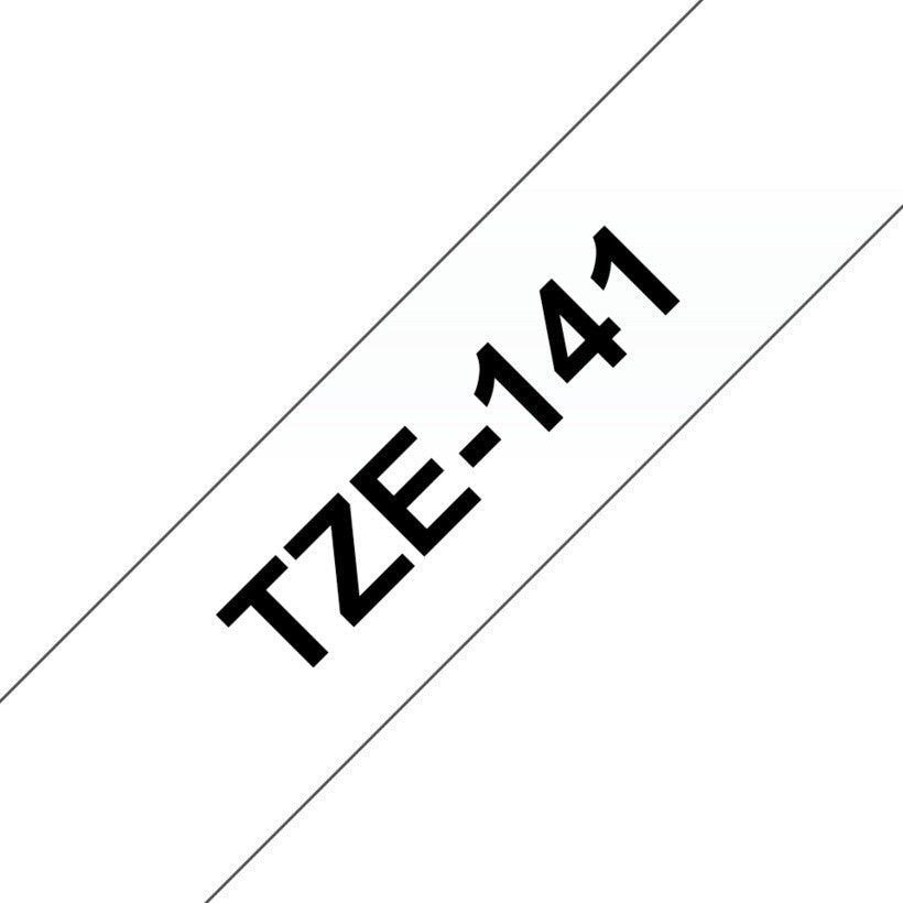 Brother TZe-141 Black on Clear 18mm Labelling Tape (100% Original)
