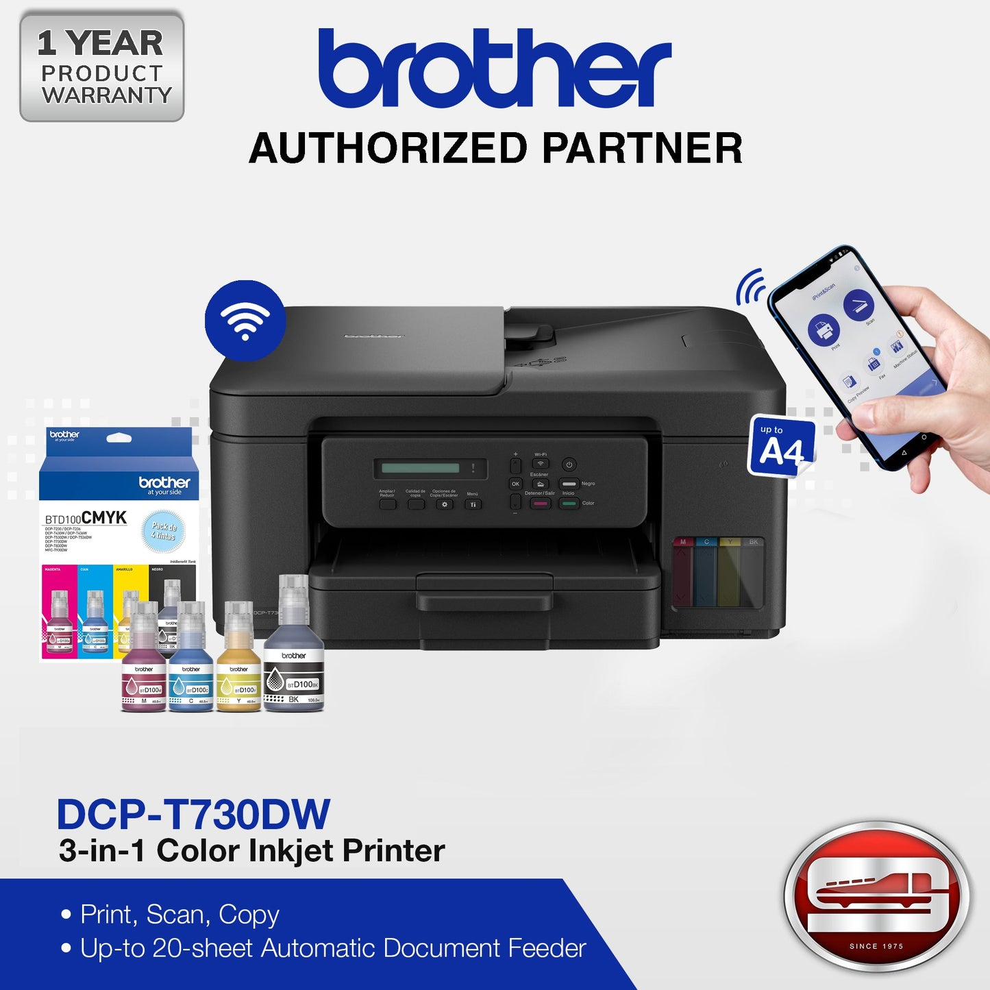 Brother DCP-T730DW InkBenefit Tank color inkjet multifunction printer