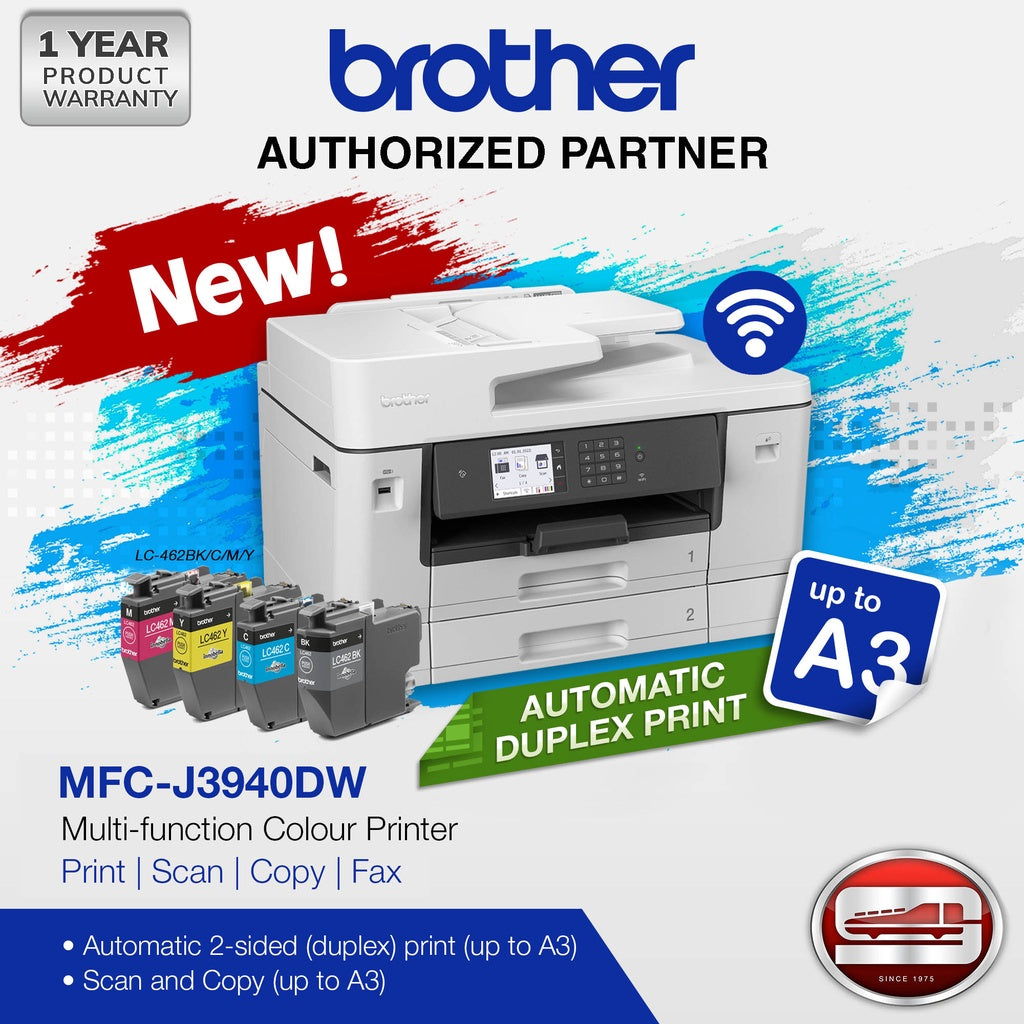 Brother MFC-J3940DW Multi-function Colour Printer (Print, Scan, Copy, Fax) Automatic Duplex print up