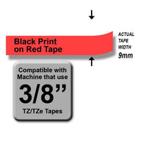 Brother TZe-421 Black on Red 9mm Labelling Tape (100% Original)