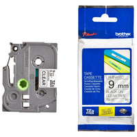 Brother TZe-121 Black on Clear 9mm Labelling Tape (100% Original)