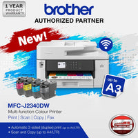 Brother MFC-J2340DW Multi-function Colour Printer (Print, Scan, Copy, Fax) A3 Size