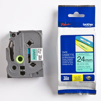 Brother TZe-751 Black on Green 24mm Labelling Tape (100% Original)
