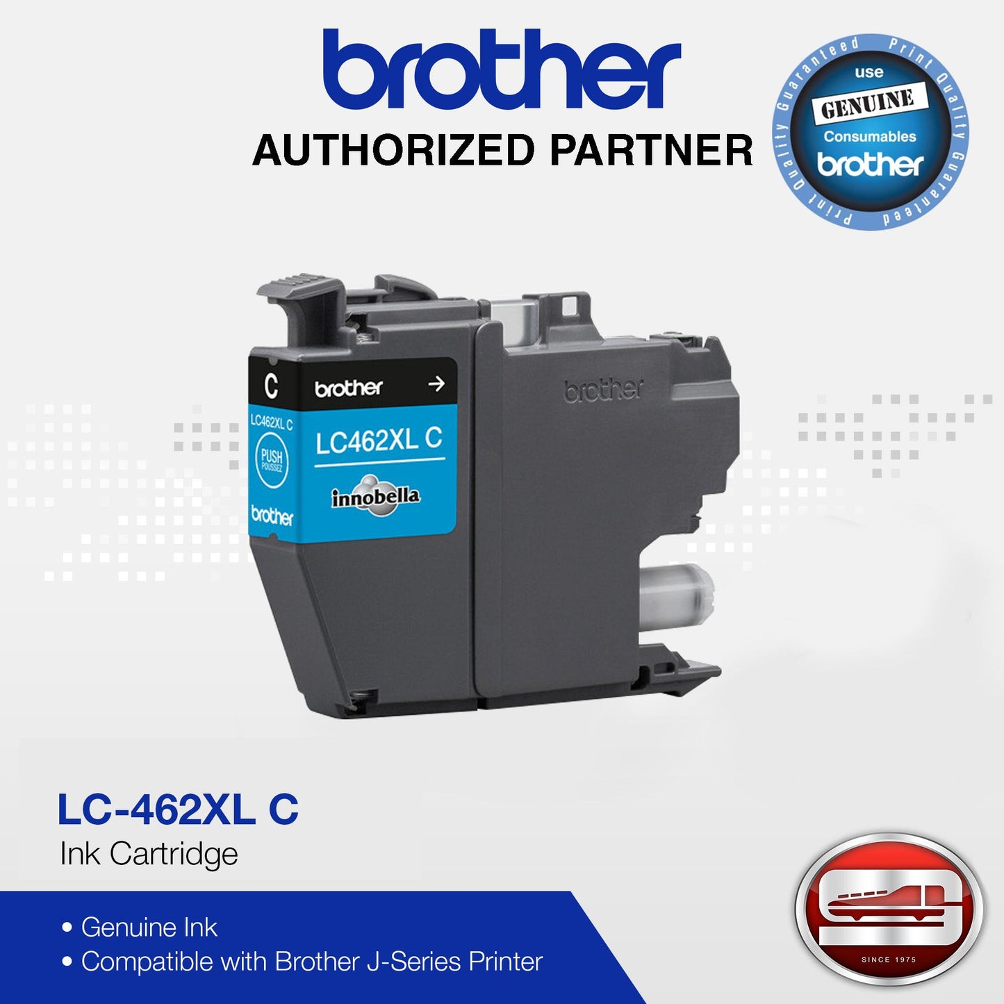 Brother LC-462XLC Cyan Genuine Ink Cartridge (1,500 page yield)