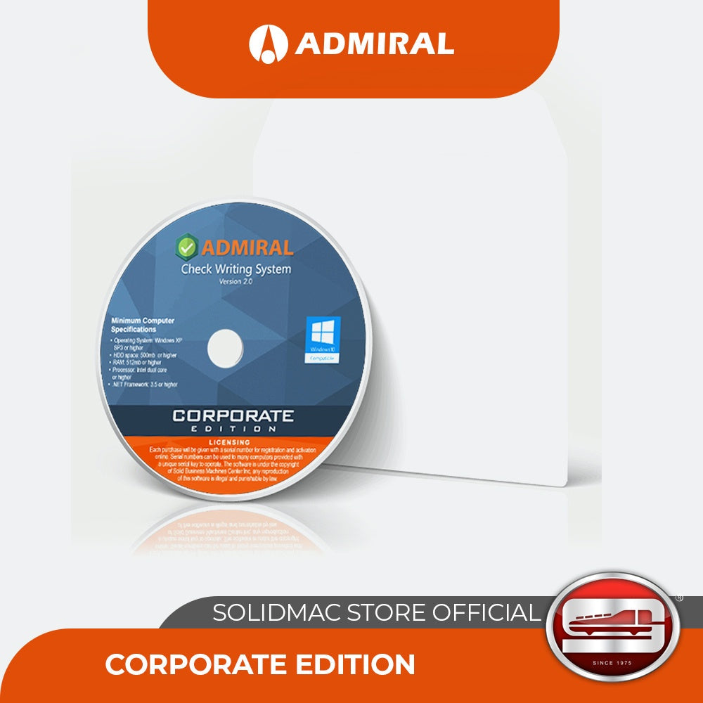 Admiral Check Writer Software (Corporate Edition) Version 2.0