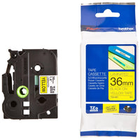 Brother TZE-661 Black on Yellow 36mm Labelling Tape (100% Original)