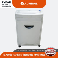 Admiral S-A3000 Cross-Cut Paper Shredder (HEAVY DUTY)