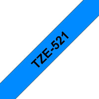Brother TZe-521 Black on Blue 9mm Labelling Tape (100% Original)