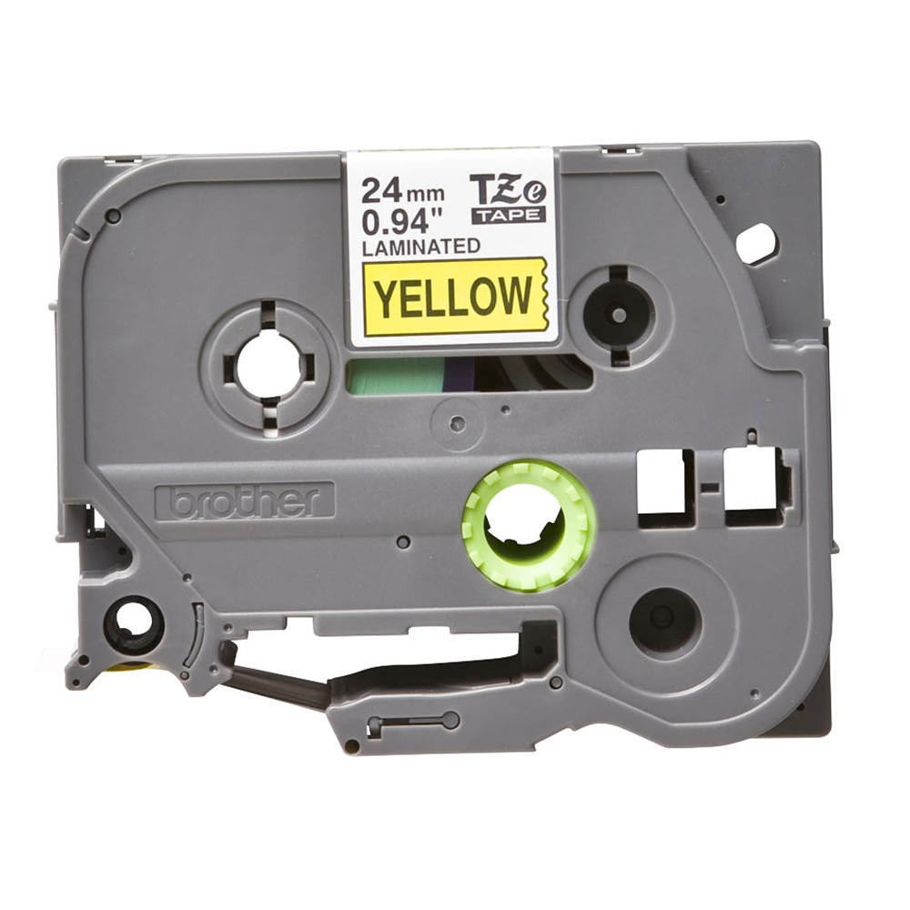 Brother TZe-651 Black on Yellow 24mm Labelling Tape (100% Original)