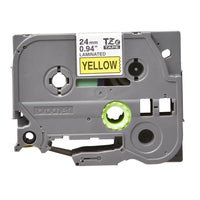 Brother TZe-651 Black on Yellow 24mm Labelling Tape (100% Original)