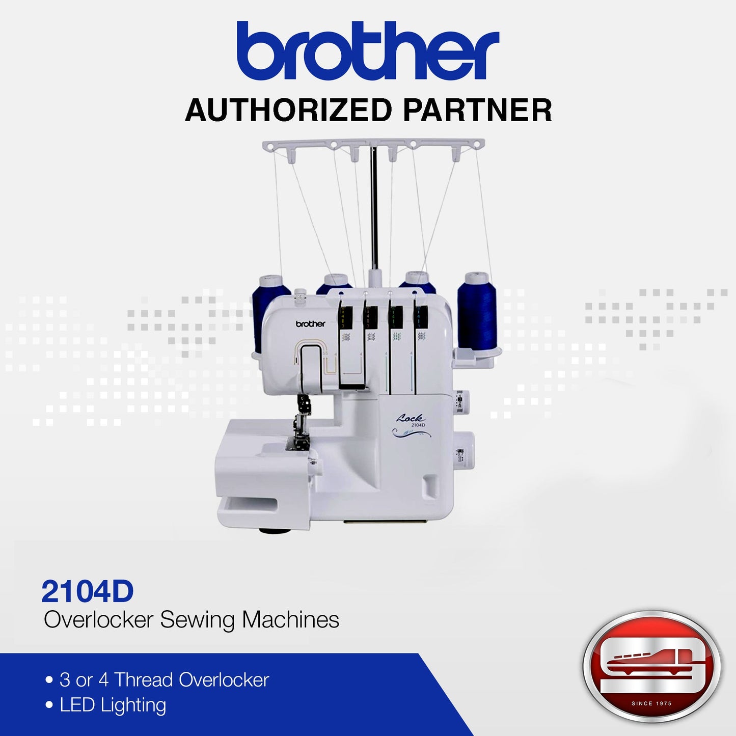 Brother 2104D Overlocker with Differential Feed Sewing Machines