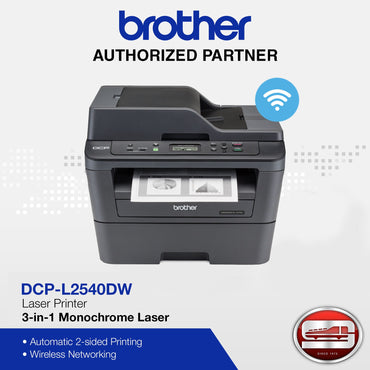 Brother DCP-L2540DW with Toner 2380 3-in-1 Monochrome Laser Multi-Function Center with Automatic 2-sided Printing and Wireless Networking