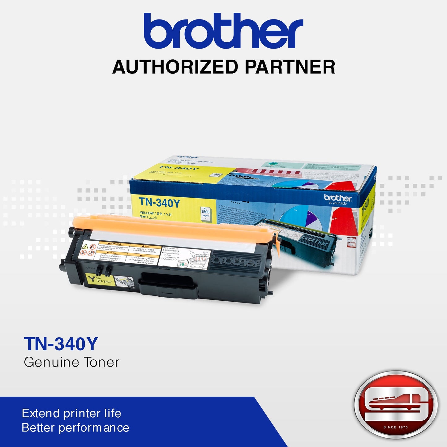 Brother TN-340Y AP (Yellow) Printer Toner Cartridge ORIGINAL