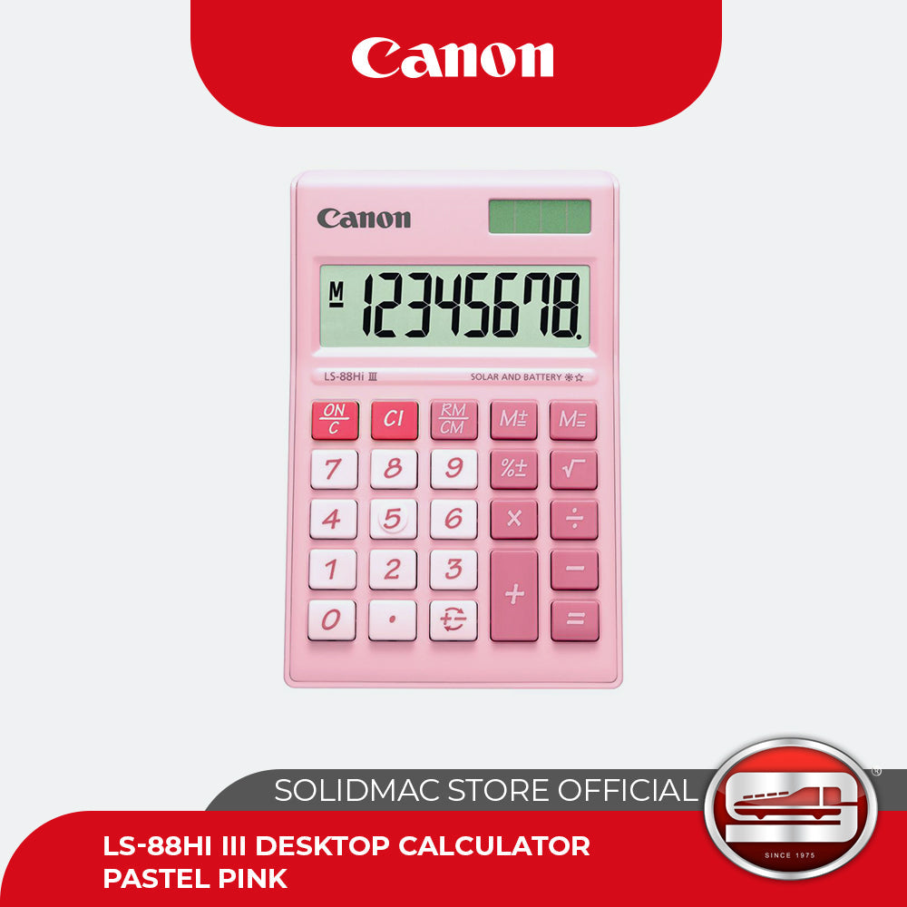 Canon LS-88Hi III Desktop Calculator 8 digits (Pastel Pink)