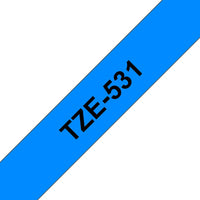 Brother TZe-531 Black on Blue 12mm Labelling Tape (100% Original)