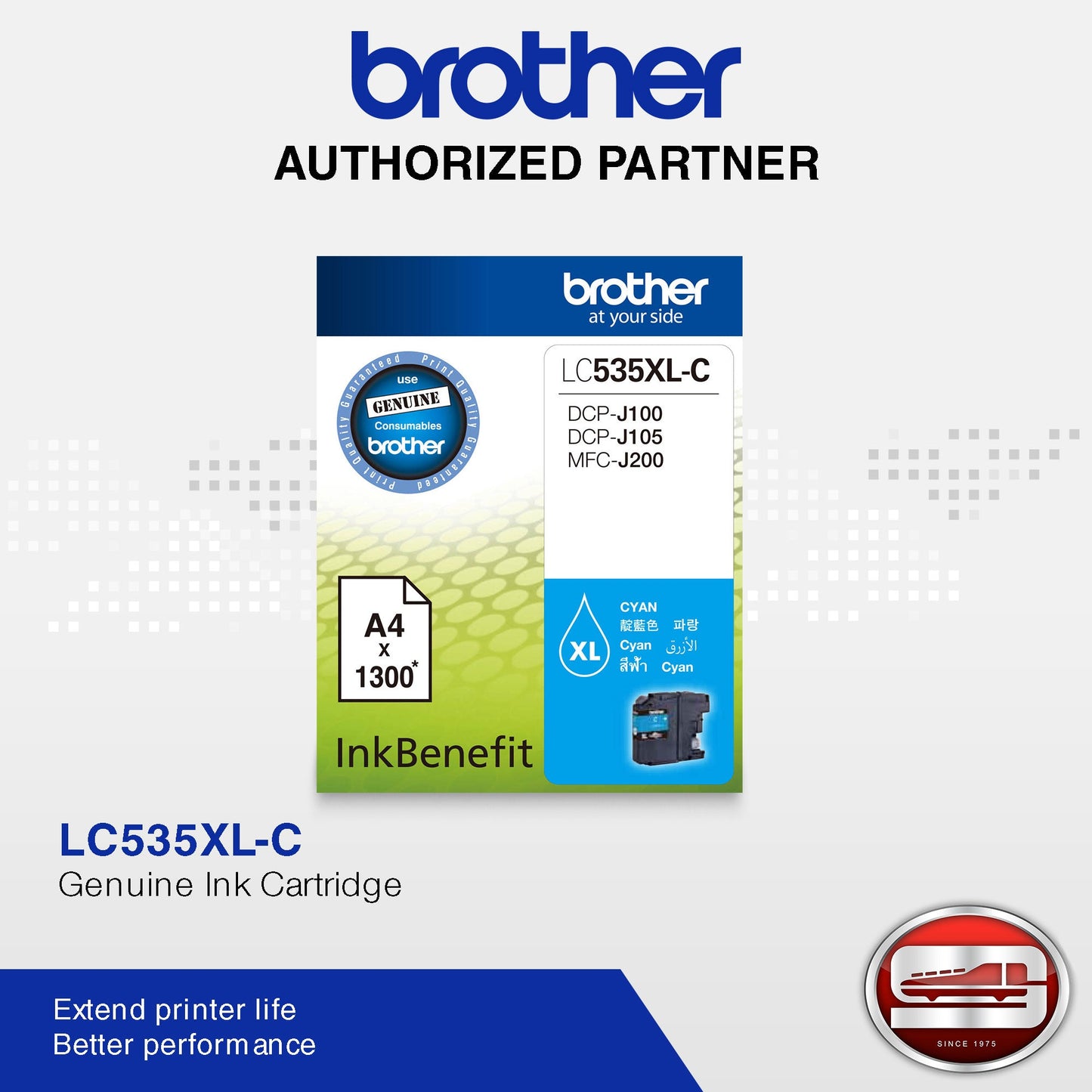 Brother Colour Inkjet Multi-Function LC-535XL (CYAN) ORIGINAL