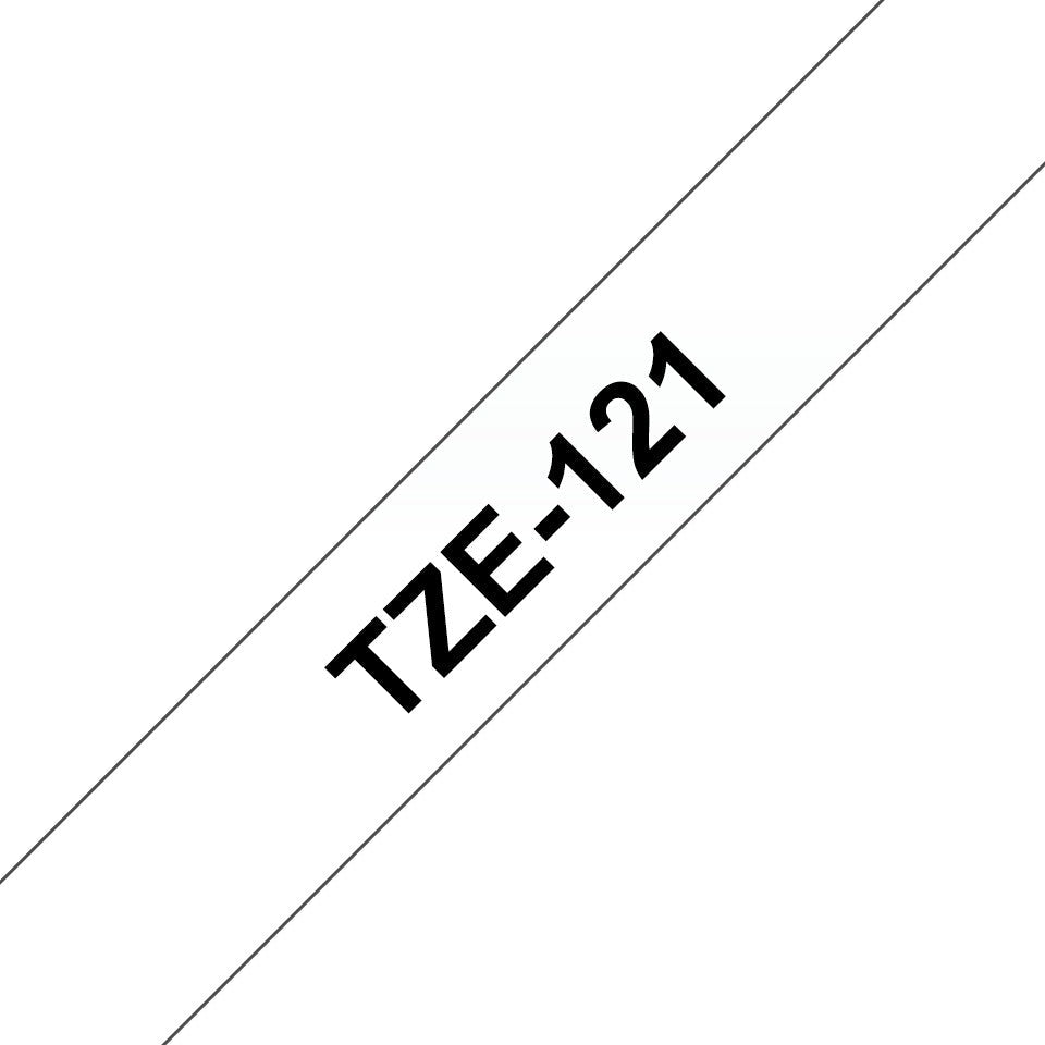 Brother TZe-121 Black on Clear 9mm Labelling Tape (100% Original)