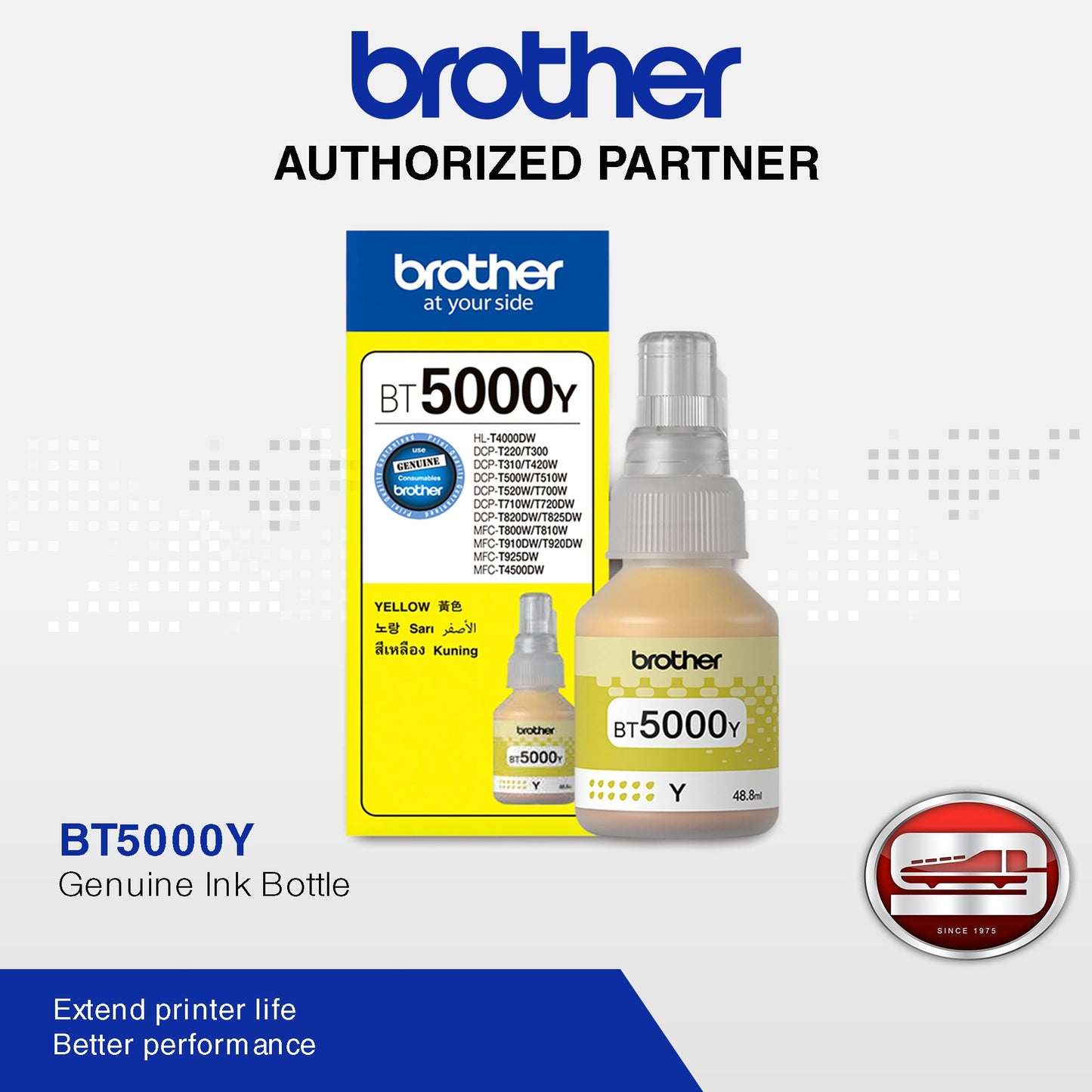 Brother Ink BT5000 YELLOW 100% Original (Brother DCP T300, T500, T700, MFC-T800)