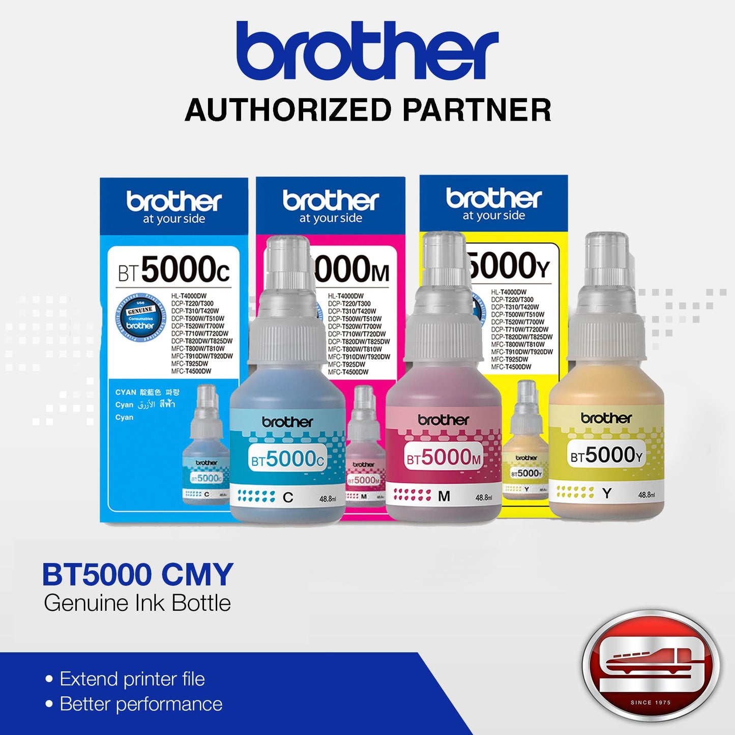 Brother Genuine Set of Ink BT5000 C/M/Y (Cyan, Magenta, Yellow)