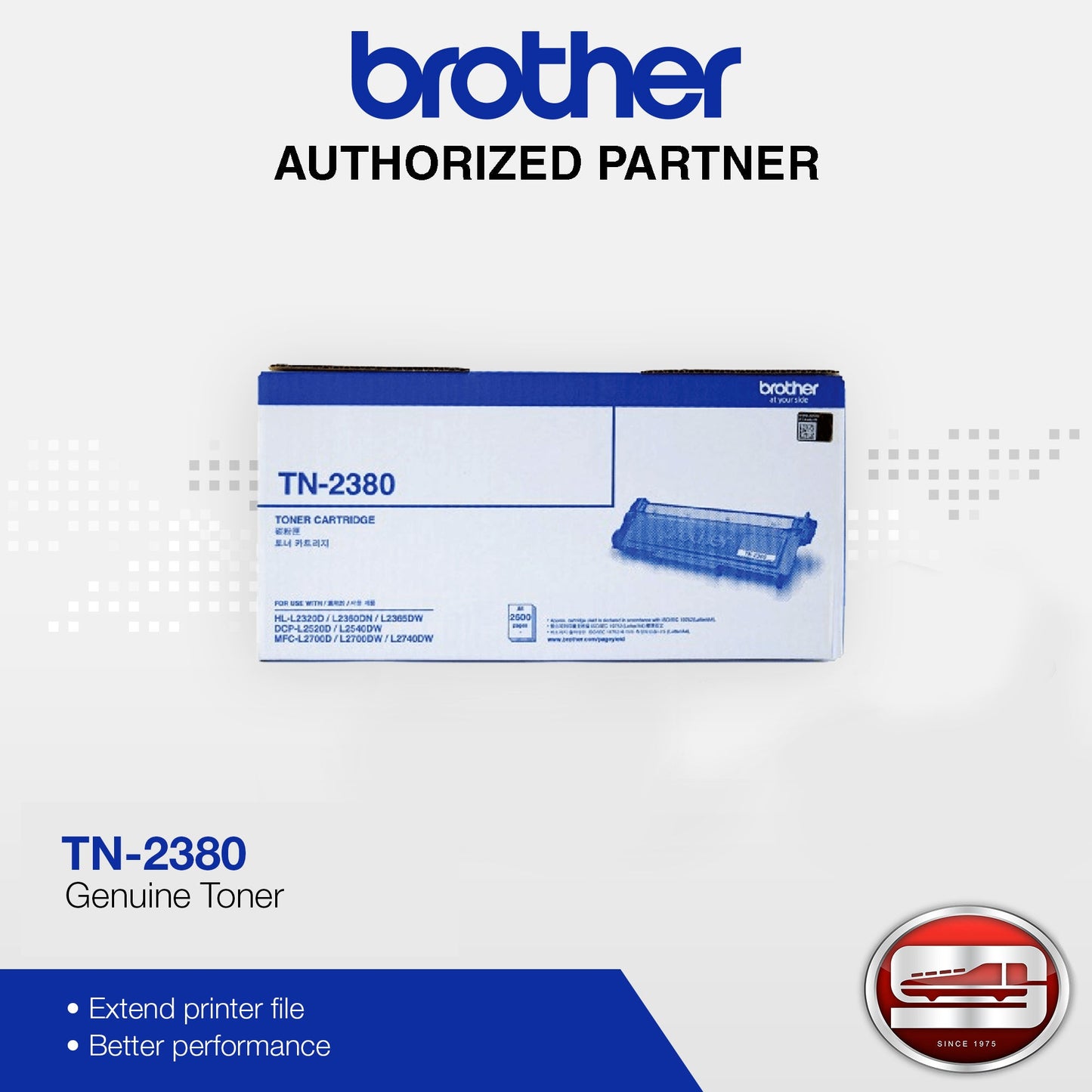 Brother TN-2380 Toner for HL-2365DW, DCP-L2540DW, MFC-L2700D, MFC-L2700DW, MFC-L2740DW / 2600 pages