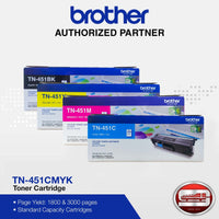 Brother TN-451 Cyan Magenta Yellow Black Original Colour Toner Cartridge