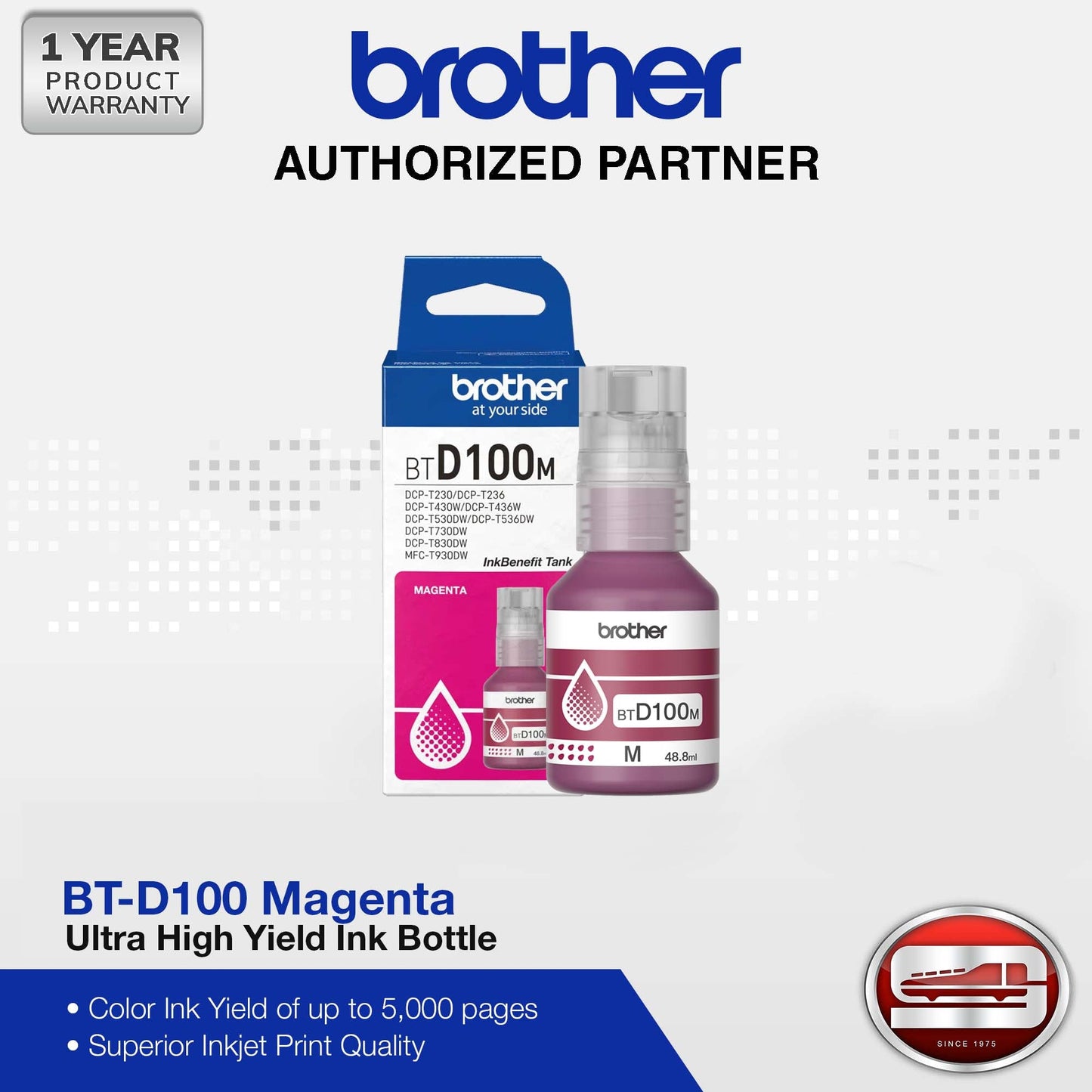 Brother BT-D100M Ultra High Yield Magenta Ink Bottle