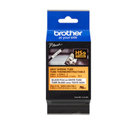 Brother HSe-211E Black on White 5.2mm Heat Shrink Tube Tape Cassette (100% Genuine)