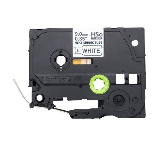 Brother HSe-221E Black on White 9mm Heat Shrink Tube Tape Cassette (100% Genuine)