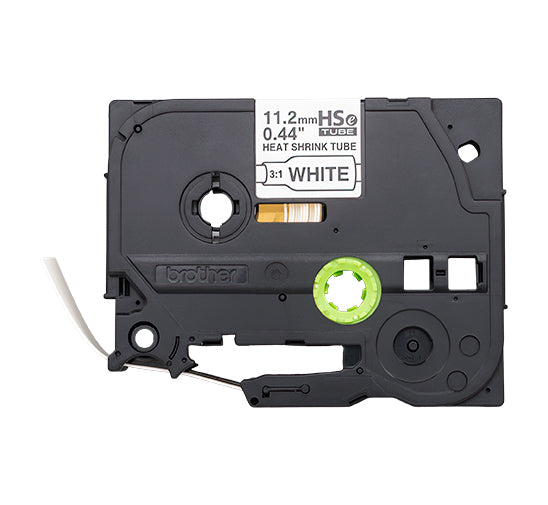 Brother HSe-231E Black on White 11.2mm Heat Shrink Tube Tape Cassette (100% Genuine)