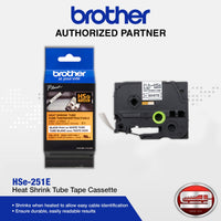 Brother HSe-251E Black on White 21mm Heat Shrink Tube Tape Cassette (100% Genuine)