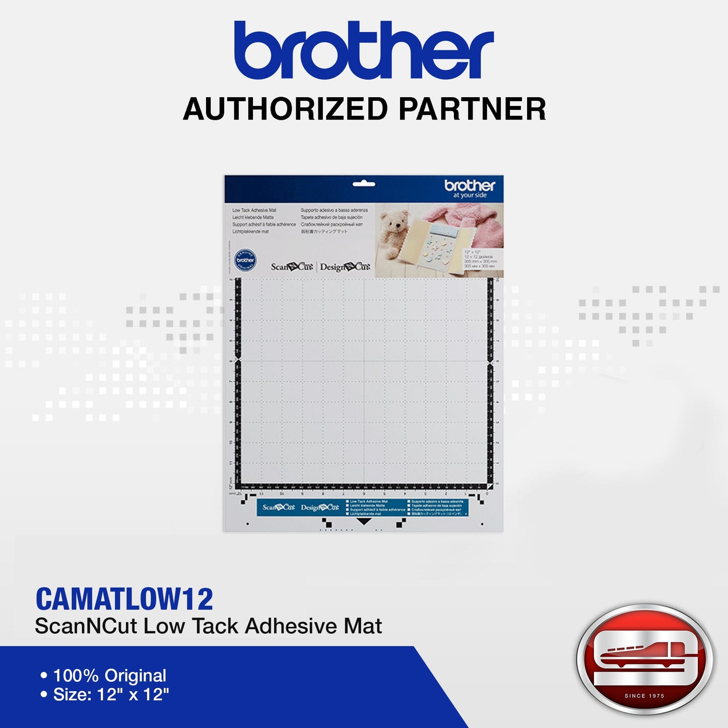 Brother CAMATLOW12 ScanNCut Low Tack Adhesive Mat - 12" x 12" / 305 mm x 305mm