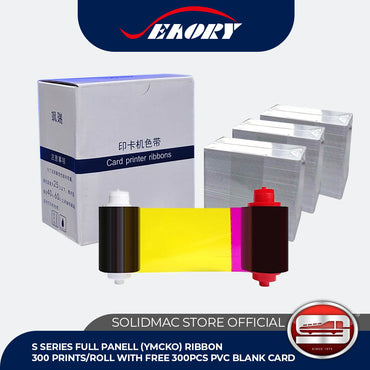 Seaory S28 S Series Full-Panel YMCKO Ribbon 300 Prints  with free 300pcs PVC Blank Card